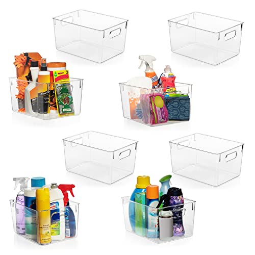 Large clear plastic clearance storage bins with lids