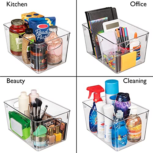 6 Pack Stackable Storage Solutions. Clear Organizer Bins With 