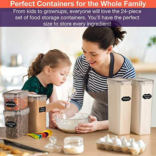 Chef's Path Airtight Food Storage Containers Set with Lids (24 Pack) for Kitchen and Pantry Organization - BPA Free Kitchen Canisters for Cereal, Rice