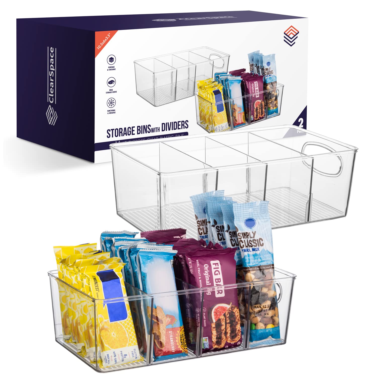 ClearSpace Plastic Storage Bins – Perfect Kitchen Organisation or Pantry Storage